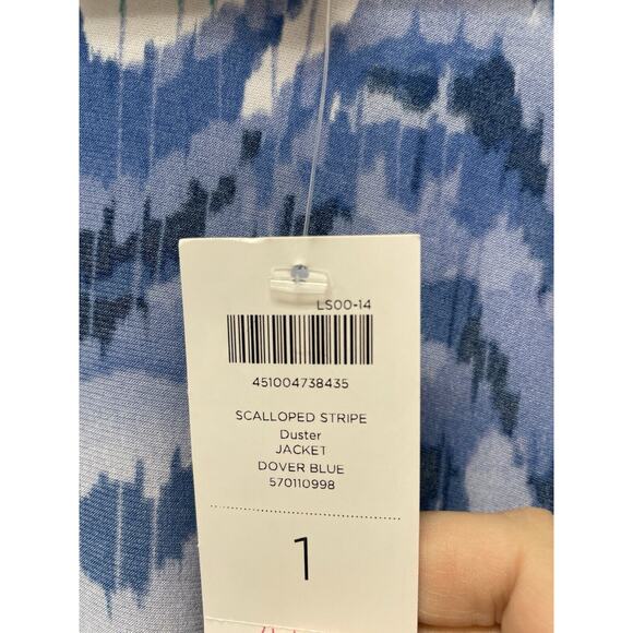 Chico's ELECTRIC BLUE Cardigan Size 1 Travelers Jersey Open Duster Resort NWT - Picture 7 of 10